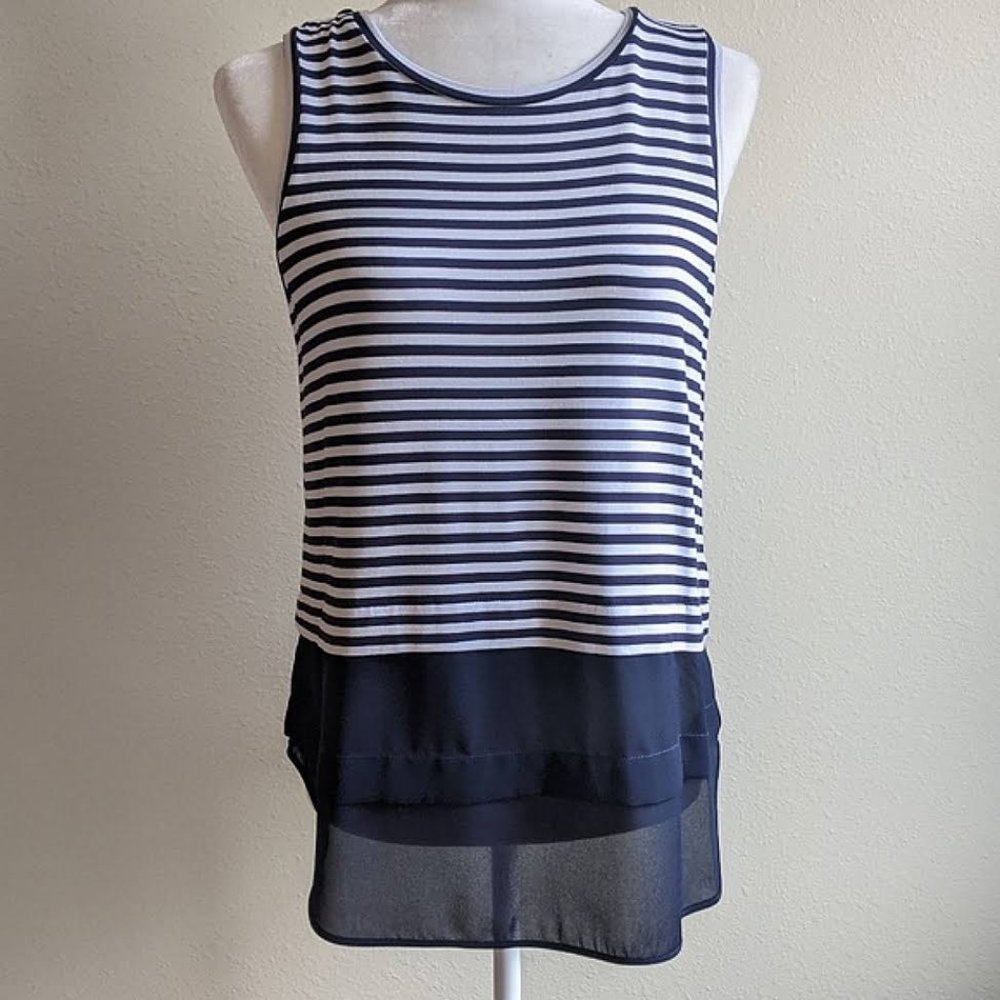 Michael Kors Sleeveless Crew neckline strip top Color navy Size M